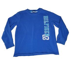 Tommy Hilfiger T-Shirt Youth Boys Size Small Blue Spellout Logo
